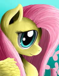 Size: 2550x3300 | Tagged: safe, artist:niegelvonwolf, fluttershy, pegasus, pony, bust, portrait, solo