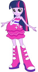 Size: 546x1028 | Tagged: safe, derpibooru import, twilight sparkle, equestria girls, boots, fall formal outfits, high heel boots, looking at you, pregnant, pregnant edit, pregnant equestria girls, solo, teen pregnancy, twilight ball dress