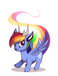 Size: 1000x1300 | Tagged: safe, artist:28gooddays, derpibooru import, rainbow dash, deer, female, rainbow deer, smiling, solo, species swap