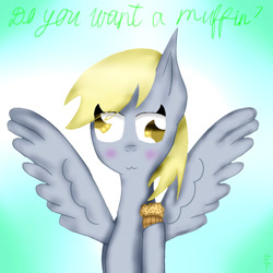 Size: 1024x1024 | Tagged: safe, artist:yara-art-studio10, derpy hooves, food, muffin, solo