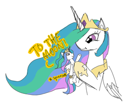 Size: 704x576 | Tagged: safe, artist:artylovr, princess celestia, alicorn, pony, plushie, squeeze me celly, to the moon, toy