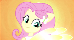 Size: 941x518 | Tagged: safe, fluttershy, equestria girls, rainbow rocks, ponied up, scrunchy face, solo, transformation