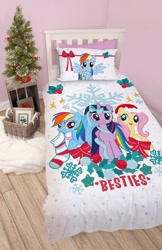 Size: 839x1296 | Tagged: safe, derpibooru import, fluttershy, rainbow dash, twilight sparkle, twilight sparkle (alicorn), alicorn, pegasus, pony, bedding, christmas, christmas stocking, clothes, holiday, merchandise, official, snow, snowflake