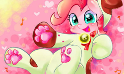 Size: 600x360 | Tagged: safe, artist:miki 14, pinkie pie, earth pony, pony, cat costume, clothes, cute, diapinkes, female, mare, solo