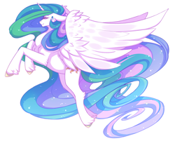 Size: 800x644 | Tagged: safe, artist:morkemime, princess celestia, alicorn, pony, simple background, solo, spread wings