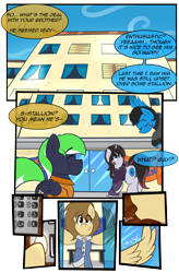 Size: 1262x1920 | Tagged: safe, artist:fleet-wing, oc, oc only, oc:fleet wing, oc:moonlit ace, oc:quantum shift, comic:equine academy, equine academy