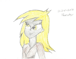 Size: 2706x2105 | Tagged: safe, artist:bluesplendont, derpy hooves, equestria girls, solo, traditional art