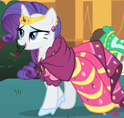 Size: 631x601 | Tagged: safe, screencap, rarity, pony, unicorn, the best night ever, clothes, dress, gala dress, high heels, outfit catalog, shoes, solo