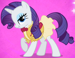 Size: 648x502 | Tagged: safe, screencap, rarity, pony, unicorn, sweet and elite, bedroom eyes, clothes, dress, lidded eyes, outfit catalog, solo