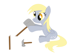 Size: 4538x3383 | Tagged: safe, artist:mirrorcrescent, derpy hooves, hammer, newbie artist training grounds, simple background, solo, transparent background, vector