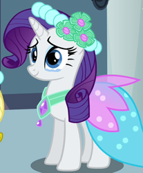 Size: 548x662 | Tagged: safe, screencap, rarity, pony, unicorn, a canterlot wedding, bridesmaid, bridesmaid dress, clothes, dress, outfit catalog, solo