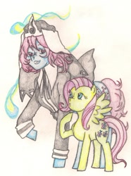 Size: 1099x1481 | Tagged: safe, artist:thegloriesbigj, fluttershy, pegasus, pony, alternate costumes, female, koumajou densetsu 2, mare, ponified, saigyouji yuyuko, touhou