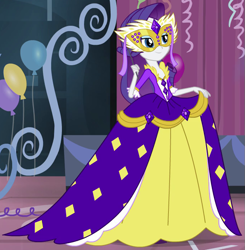 Size: 685x698 | Tagged: safe, screencap, masquerade, rarity, equestria girls, rainbow rocks, shake your tail, clothes, dress, gown, outfit catalog, solo