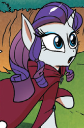 Size: 282x427 | Tagged: safe, idw, rarity, pony, unicorn, spoiler:comic, adventurer, clothes, costume, fantasy, outfit catalog, solo