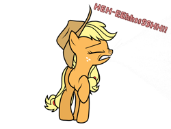 Size: 2048x1536 | Tagged: safe, artist:sneezyapplejack, applejack, earth pony, pony, fetish, gritted teeth, mucus, nose wrinkle, nostril flare, nostrils, raised hoof, simple background, sneezing, sneezing fetish, snot, solo, spit, spray