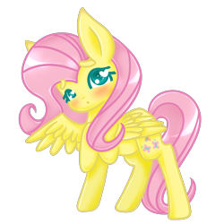 Size: 3000x3000 | Tagged: safe, artist:soadoptable, fluttershy, pegasus, pony, blushing, female, mare, solo