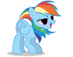 Size: 855x672 | Tagged: safe, derpibooru import, rainbow dash, pegasus, pony, backwards cutie mark, open mouth, raised tail, show accurate, solo