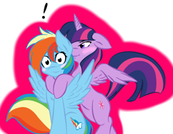 Size: 1280x994 | Tagged: safe, artist:ambris, artist:riole123, derpibooru import, rainbow dash, twilight sparkle, twilight sparkle (alicorn), alicorn, pegasus, pony, backwards cutie mark, blushing, ear bite, female, lesbian, mare, shipping, simple background, transparent background, twidash