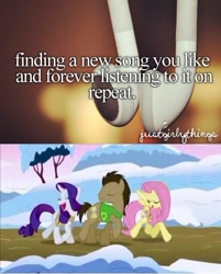 Size: 495x617 | Tagged: safe, edit, edited screencap, screencap, doctor whooves, fluttershy, rarity, earth pony, pegasus, pony, unicorn, winter wrap up, female, justgirlythings, male, mare, meme, singing, stallion, winter