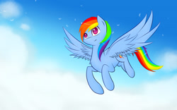 Size: 1920x1200 | Tagged: safe, artist:joe0316, artist:laptop-pone, derpibooru import, rainbow dash, pegasus, pony, flying, sky, solo