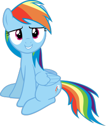 Size: 5075x6000 | Tagged: safe, artist:slb94, derpibooru import, rainbow dash, pegasus, pony, tanks for the memories, absurd resolution, cute, simple background, sitting, solo, transparent background, vector