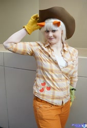 Size: 1393x2048 | Tagged: safe, applejack, human, cosplay, irl, irl human, photo, solo