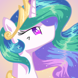 Size: 1000x1000 | Tagged: safe, artist:lortstreet54, princess celestia, alicorn, pony, bust, looking up, no mouth, portrait, profile, simple background, solo