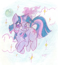 Size: 846x944 | Tagged: safe, artist:banami-luv, derpibooru import, twilight sparkle, solo, traditional art