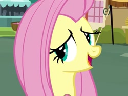 Size: 839x629 | Tagged: safe, screencap, fluttershy, pegasus, pony, putting your hoof down, female, mare, pink mane, yellow coat