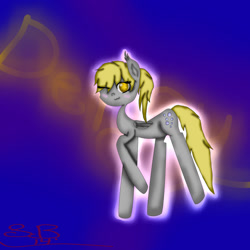 Size: 1024x1024 | Tagged: safe, artist:sweetblaze, derpy hooves, pegasus, pony, blonde mane, female, gray coat, mare, wings