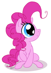 Size: 910x1300 | Tagged: safe, artist:another-story-2tell, pinkie pie, earth pony, pony, female, mare, pink coat, pink mane, simple background, solo, transparent background