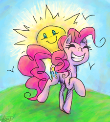 Size: 922x1025 | Tagged: safe, artist:another-story-2tell, pinkie pie, earth pony, pony, female, mare, pink coat, pink mane, smiling, solo