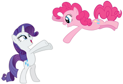 Size: 1680x1146 | Tagged: safe, pinkie pie, rarity, earth pony, pony, unicorn, simple background, transparent background, vector