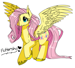 Size: 2056x1856 | Tagged: safe, artist:monsternadda, fluttershy, pegasus, pony, female, mare, solo, unshorn fetlocks