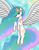 Size: 1974x2560 | Tagged: safe, artist:lifesharbinger, princess celestia, alicorn, pony, female, horn, looking at you, mare, multicolored mane, solo, white coat