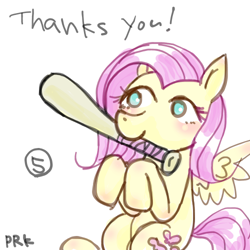 Size: 500x500 | Tagged: safe, artist:prk, fluttershy, flutterbat, pixiv, pun, solo