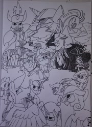 Size: 1896x2637 | Tagged: safe, artist:thebathwaterhero, derpibooru import, rainbow dash, scootaloo, spike, twilight sparkle, oc, oc:choosie, oc:dandy pomp, oc:firecracker, oc:muffin top, dragon, pegasus, pony, cyoa