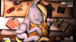 Size: 1920x1080 | Tagged: safe, artist:blackfalcon8, derpy hooves, doctor whooves, 3d, chocolate, food, muffin, toy