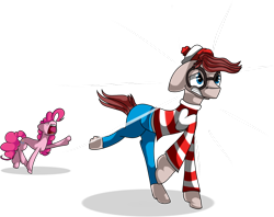 Size: 1024x811 | Tagged: safe, artist:vampdoq, pinkie pie, earth pony, pony, ponified, waldo, where's waldo