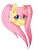 Size: 503x656 | Tagged: safe, artist:daikaluff, fluttershy, pegasus, pony, alternate hairstyle, head, simple background, smiling, solo, transparent background, twintails