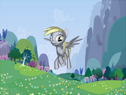 Size: 2000x1500 | Tagged: safe, artist:jimmyhook19202122, derpy hooves, pegasus, pony, 3d, blonde mane, female, gray coat, mare, wings