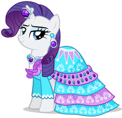 Size: 4133x4000 | Tagged: safe, artist:xebck, rarity, pony, unicorn, simple ways, absurd resolution, clothes, dress, earring, horn ring, necklace, piercing, simple background, solo, transparent background, vector