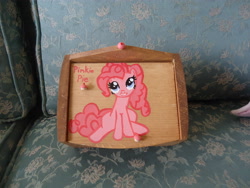 Size: 4320x3240 | Tagged: safe, artist:lindyart, pinkie pie, earth pony, pony, box, custom, female, mare, pink coat, pink mane