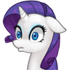 Size: 100x100 | Tagged: safe, artist:pohwaran, rarity, pony, unicorn, simple background, solo, surprised, transparent background