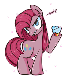 Size: 529x613 | Tagged: safe, artist:suzuii, pinkie pie, earth pony, pony, cupcake, pinkamena diane pie, solo