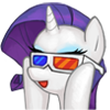 Size: 100x100 | Tagged: safe, artist:pohwaran, rarity, pony, unicorn, 3d glasses, glasses, icon, simple background, solo, transparent background