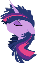 Size: 640x1080 | Tagged: safe, artist:rariedash, derpibooru import, edit, twilight sparkle, pony, unicorn, alicorn drama, bust, drama, eyes closed, female, floppy ears, horn, lineless, mare, portrait, profile, simple background, solo, transparent background