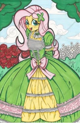 Size: 1024x1582 | Tagged: safe, artist:ponygoddess, part of a set, fluttershy, equestria girls, clothes, country lolita, dress, lolita fashion, solo