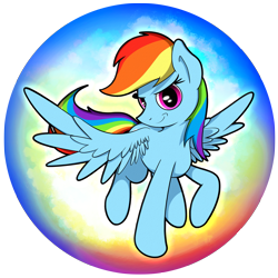 Size: 2539x2539 | Tagged: safe, artist:flamevulture17, derpibooru import, rainbow dash, pegasus, pony, female, high res, mare, orb, smiling, smirk, solo, spread wings, wings