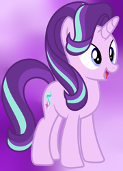 Size: 3824x5304 | Tagged: safe, artist:parisa07, starlight glimmer, pony, unicorn, cute, female, glimmerbetes, mare, open mouth, purple background, simple background, smiling, solo